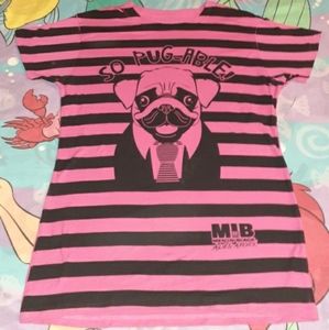 New Men In Black Frank The Pug Dog Shirt Vintage Movie Tee